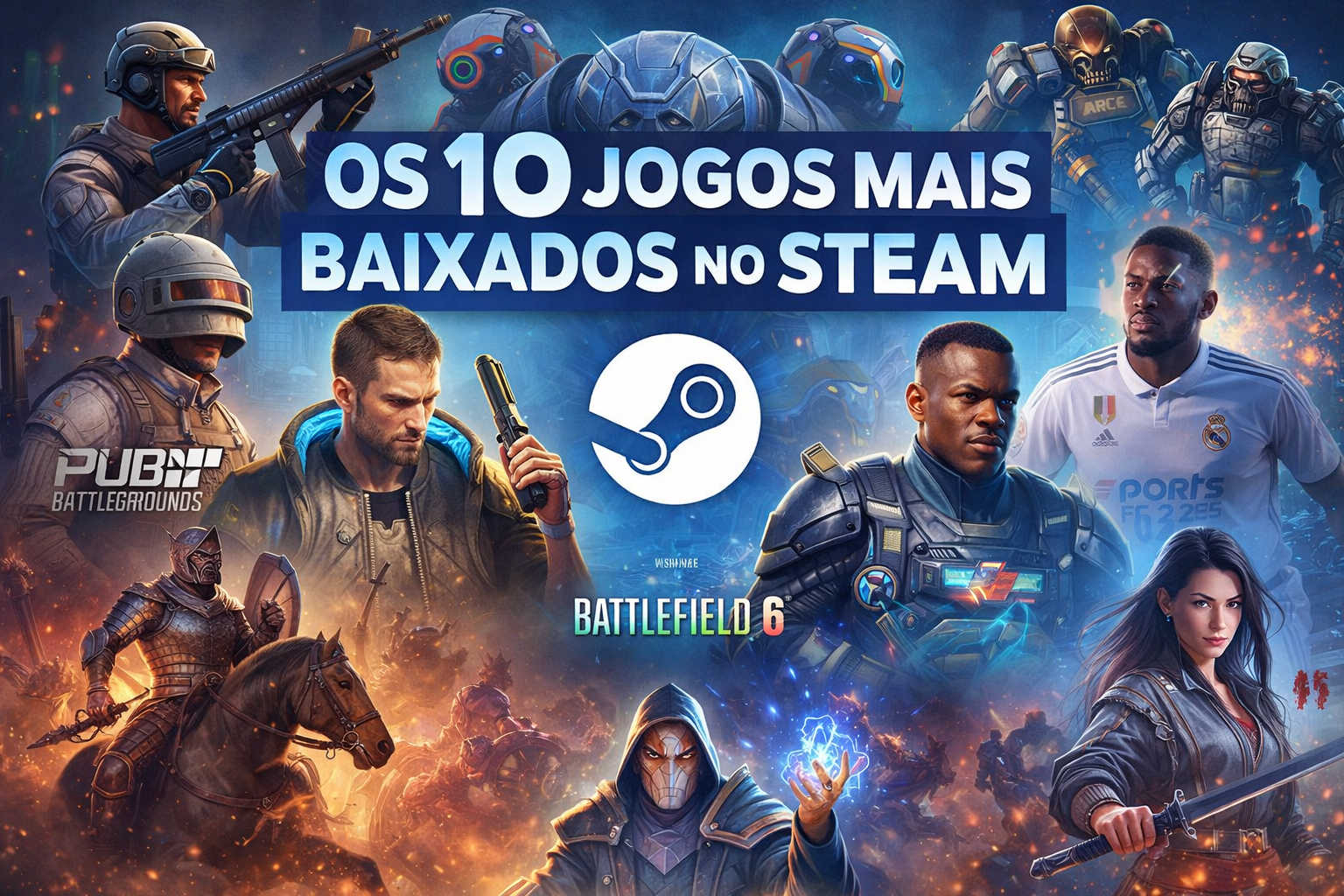 Os 10 jogos mais baixados no Steam: guia dos títulos que dominam o PC em 2025